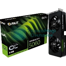 Видеокарта Palit RTX 5060 DUAL OC NV RTX 5060 8Gb 128bit GDDR7 2280/28000/HDMIx1/DPx3/HDCP R NE75060S19P1-Gb2063D PCI-E 5.0