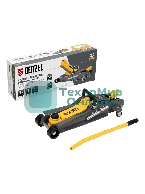 Домкрат гидравлический подкатной с фиксатором Denzel 2,5 т, 85-385 мм