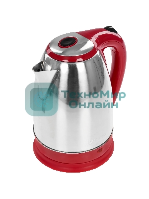 Чайник электрический ВАСИЛИСА ВА-1021 нерж. красный: 1500 Вт, 1.8 л (12)