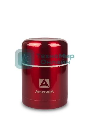 Термос Арктика 302-500 красный, широкое горло 0,5 л для супа и еды, холод/тепло 12 ч