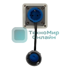 Розетка настенная Rexant влагозащищенная с крышкой 16 А, 2Р+РЕ, IP68