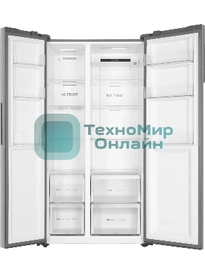 Холодильник Haier HRF541DM7RU серебристый двухкамерный 337/167л морозилка сбоку, No Frost, Side by Side