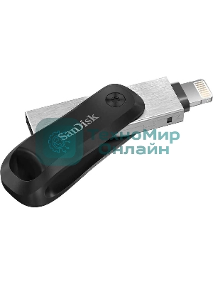 Флешка USB SanDisk IX60N iXpand Go (SDIX60N-064G-GN6NN), 64Gb, USB 3.0/Lightning, R/W 150/70, черный/серебристый