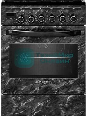 Плита комбинированная Gefest ПГЭ 5502-04 0053 черный, конфорок 4 шт, духовка 55 л, 50 см x 85 см x 58.5 см