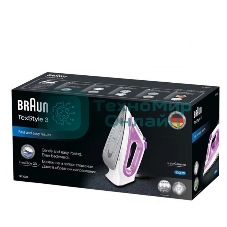 Утюг Braun SI 3030 PU белый/фиолетовый, 2300 Вт, 45 г/мин, 140 г/мин, 270 мл