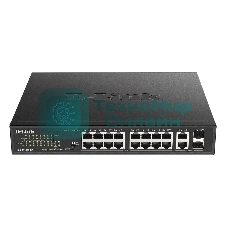 Коммутатор D-Link DES-1018MPV2/A1A, 16×100 Мбит/с + 2×1 Гбит/с Combo, неуправляемый
