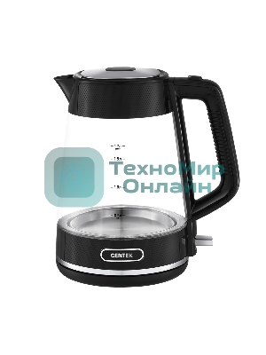 Чайник электрический Centek CT-1014 черный стекло 1.7 л, 2200 Вт, LED, Защита от перегрева, STRIX контроллер