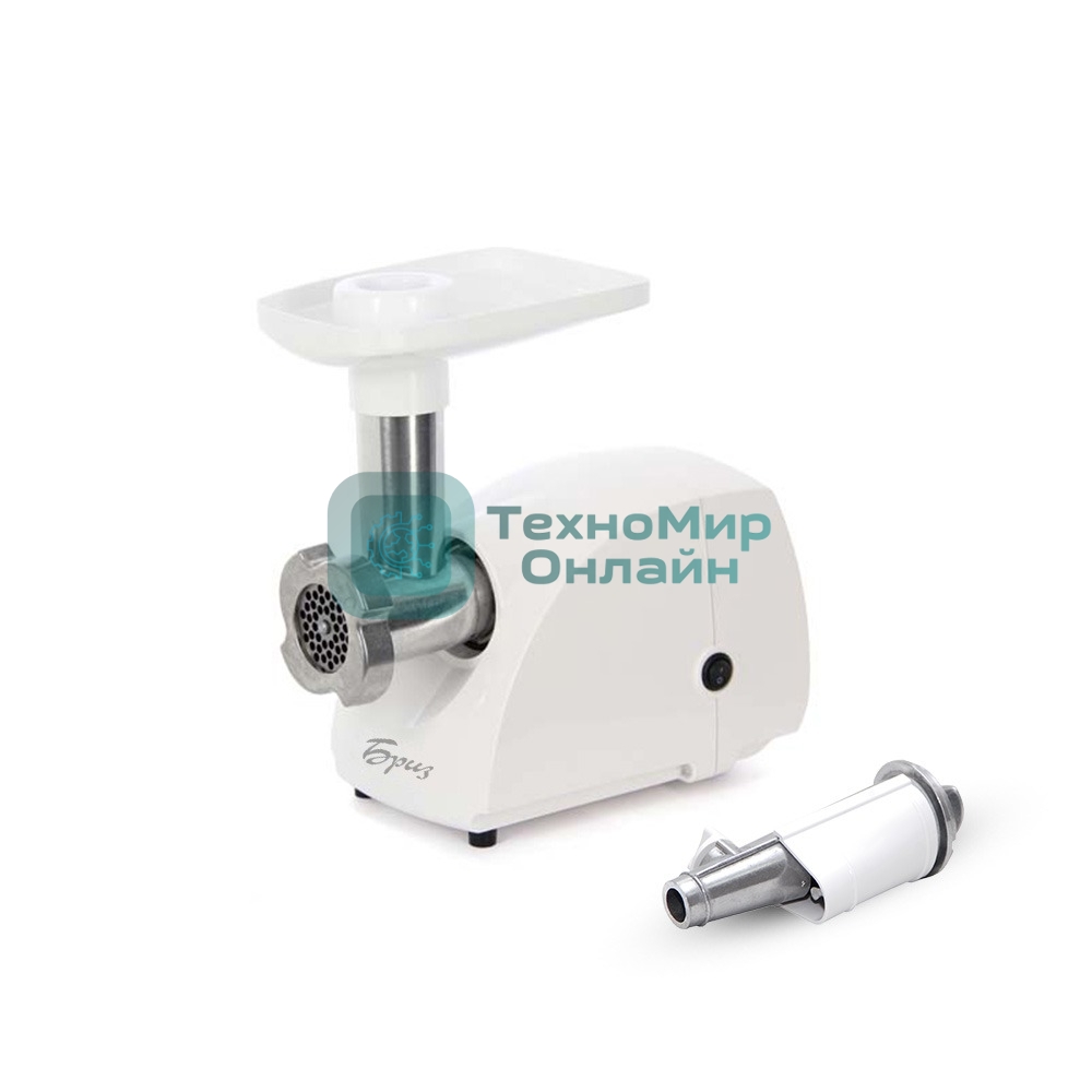 Мясорубка электрическая Аксион Бриз М12.24 белый, 600 Вт, 0.67 кг/мин, защита от перегрузки, насадки - 2
