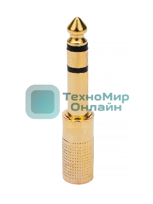 Аудио переходник Cablexpert A-63M-35F, Jack6.3(M) на Jack3.5(F) стерео, золотой, пакет