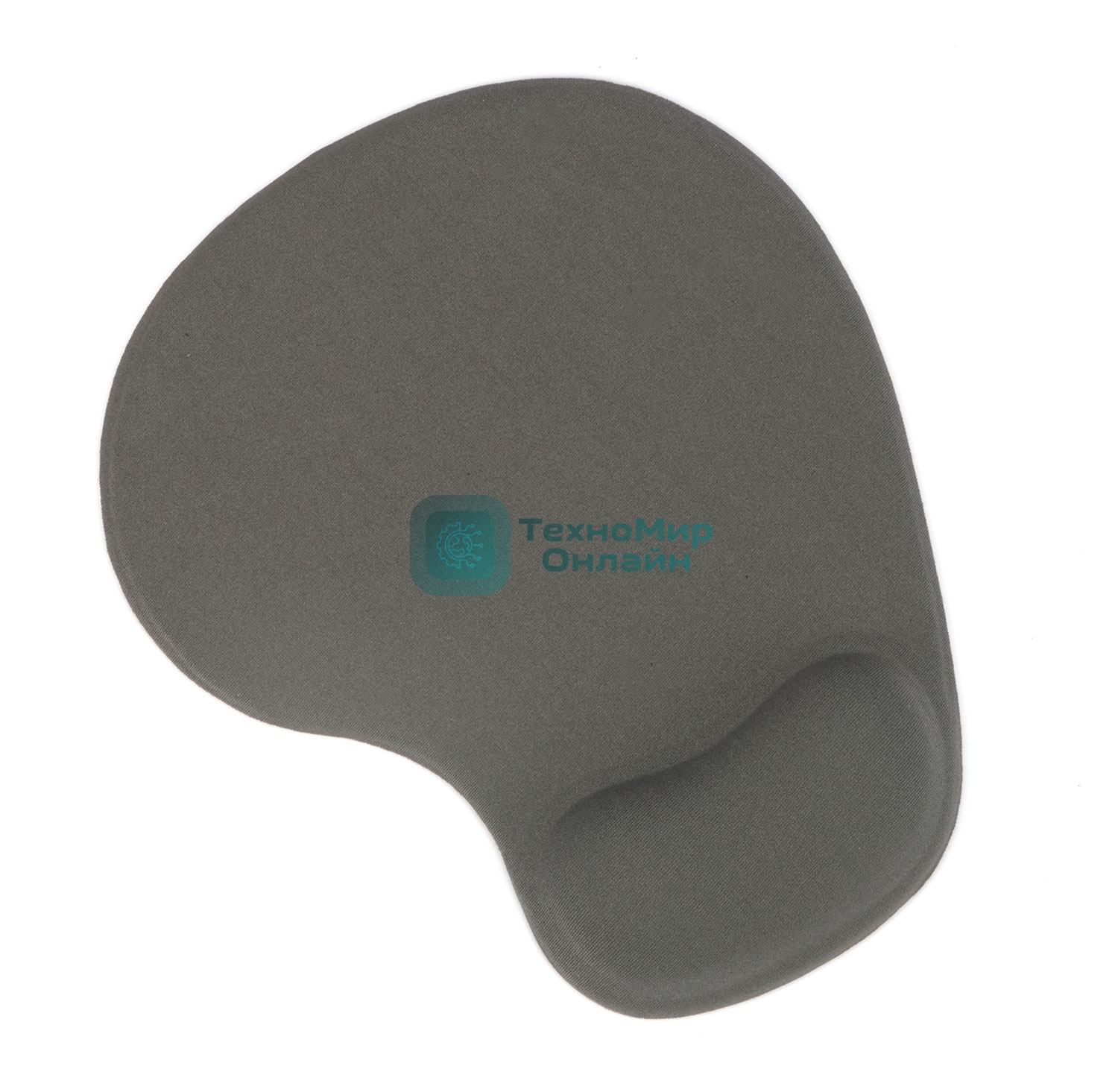 Коврик для мыши с подушкой под запястье Gembird MP-WR-GRAY, серый, 225х195х5мм, ткань/резина, блистер