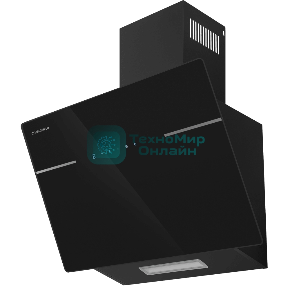 Вытяжка каминная наклонная Maunfeld Astro 50 черное стекло, 50 см, 850 куб. м/ч, 60 дБ