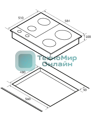 Комбинированная варочная панель HIBERG VM 6021 B независимая, черный