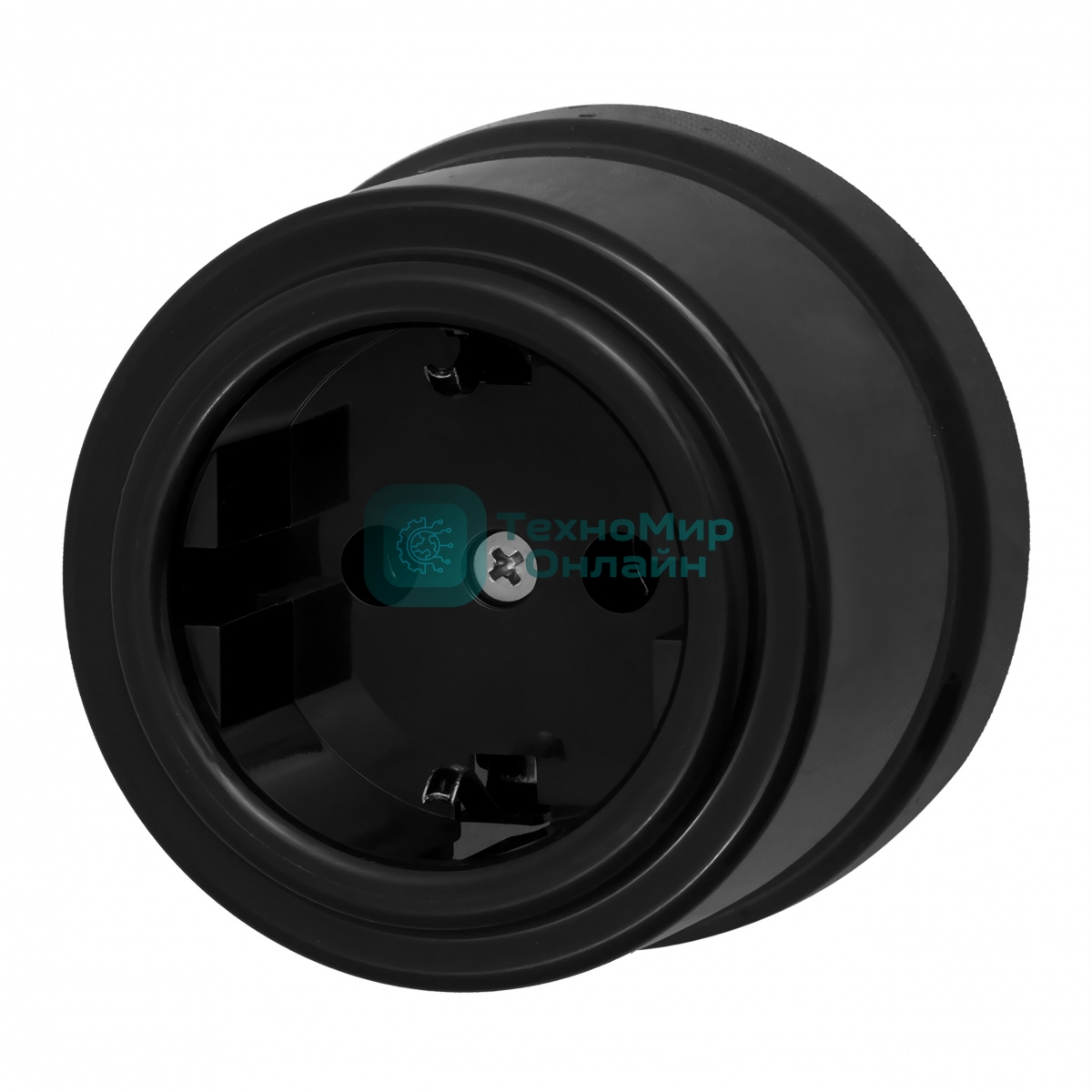 Розетка Bironi B1-101-23 1-м ОП Лизетта 16А IP20 ретро с заземлением ABS-пластик черный