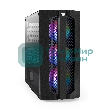 Компьютерный корпус Miditower ExeGate EVO-9205 (ATX, без БП, с окном, 1*USB+1*USB 3.0, аудио, 3 вент. 12см с RGb подсветкой)