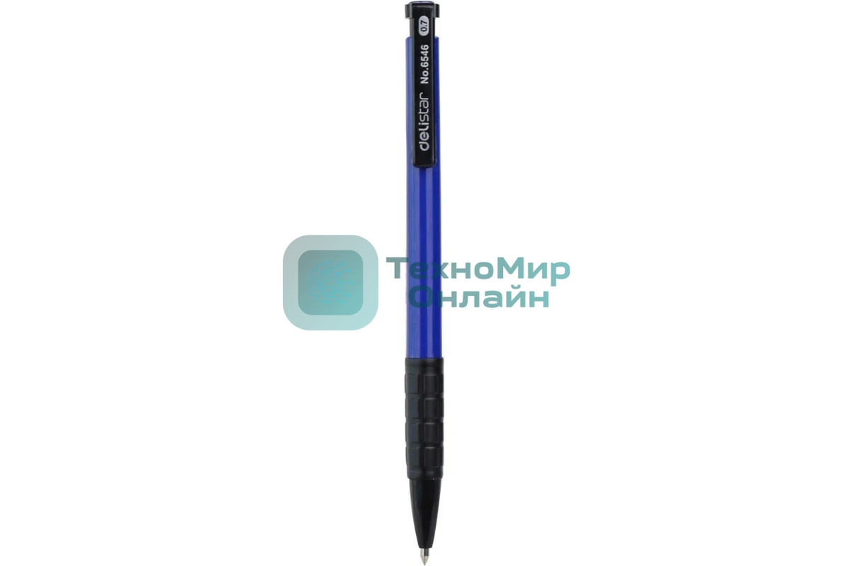 Ручка шариковая автоматическая Deli 6546blue ассорти, d=0.7мм, синие чернила, резиновая манжета