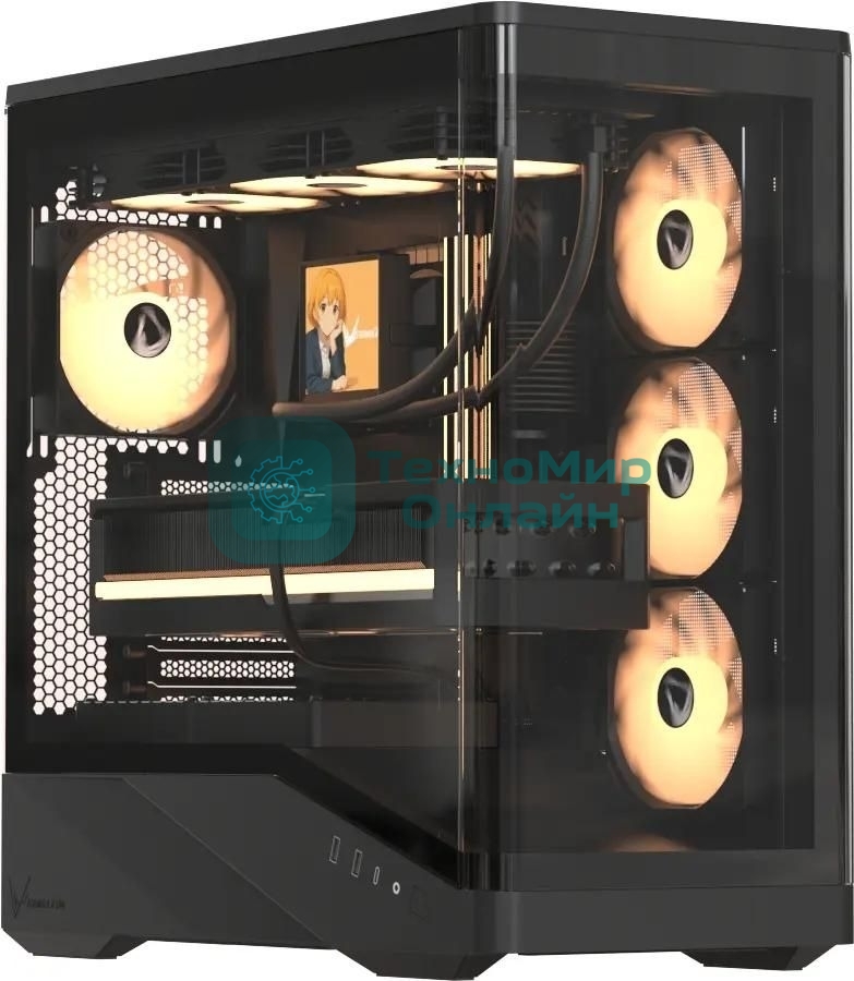 Компьютерный корпус AeroCool/Formula Crystal U9 черный без БП ATX 5x120мм 3x140мм 2xUSB3.0 1xUSB3.1 audio bott PSU