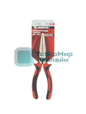 Длинногубцы Matrix NICKEL 17166 180 мм, прямые никелированные, двухкомпонентные рукоятки