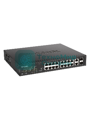 Коммутатор D-Link DES-1018MPV2/A1A, 16×100 Мбит/с + 2×1 Гбит/с Combo, неуправляемый