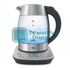 Чайник электрический BQ KT1703G черный/стальной, Мощность: 2200 Вт, Oбъем: 1.7 л