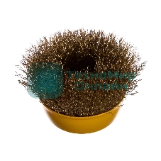 Кордщетка STAYER 35125-075_z01чашечная витая латунированная стальная проволока 0.3мм 75мм/М14