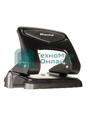 Дырокол Silwerhof VIS, до 35 листов, металл черный, отверстий: 2, с линейкой