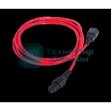Шнур питания с фиксатором REM IEC 60320 C13/IEC 60320 C14, 10 А/250 В (3 * 1,0), 3 м, красный R-10-Cord-C13-C14-3-Red