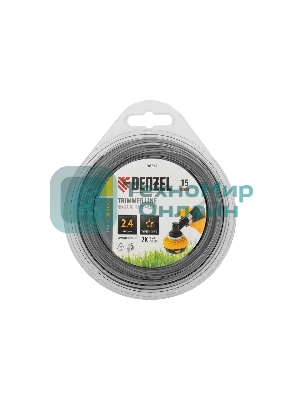 Леска для триммера Denzel двухкомпонентная звезда, 2,4мм х 15м, блистер EXTRA CORD