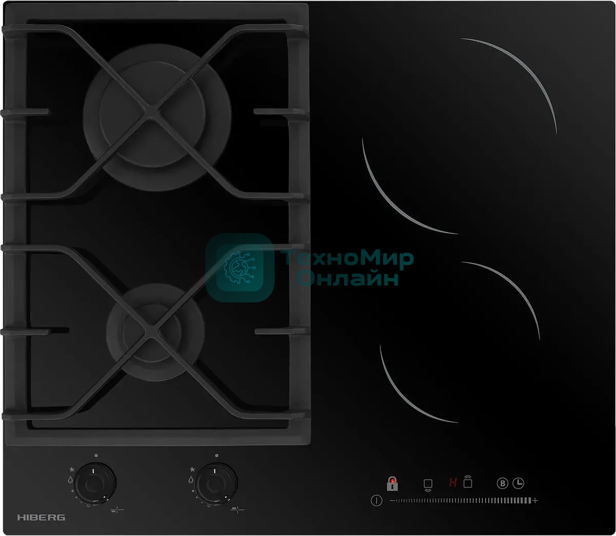 Комбинированная варочная панель HIBERG VM 6021 B независимая, черный