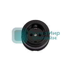 Розетка Bironi B1-101-23 1-м ОП Лизетта 16А IP20 ретро с заземлением ABS-пластик черный