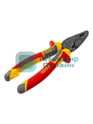 Плоскогубцы комбинированные Denzel диэлектрические трехкомпонентные рукоятки до 1000 В, 180 мм