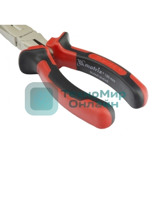 Длинногубцы Matrix NICKEL 17166 180 мм, прямые никелированные, двухкомпонентные рукоятки