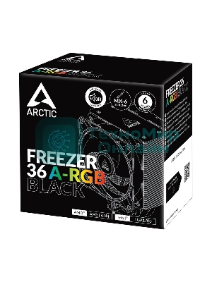 Кулер для процессора Arctic Freezer 36 A-RGb черный, 120 мм, алюминий/медь, 2000 об/мин, 22.5 дБ, 4 pin, 200 Вт, 159 мм