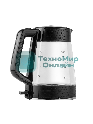 Чайник электрический Centek CT-1014 черный стекло 1.7 л, 2200 Вт, LED, Защита от перегрева, STRIX контроллер