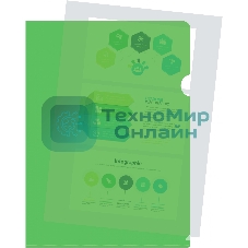 Папка-уголок Silwerhof Eco тисненый A4 пластик 0.12мм зеленый