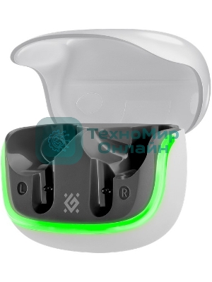 Наушники TWS Defender CyberDots 290 белый, внутриканальные, Bluetooth, до 4 ч