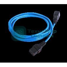 Шнур питания с фиксатором REM IEC 60320 C19/IEC 60320 C20, 16 А/250 В (3 x 1,5), 3 м, синий R-16-Cord-C19-C20-3-Blue