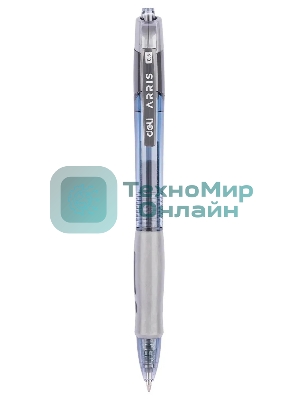 Ручка гелевая автоматическая Deli Arris EG08-BK прозрачный/серый, d=0.5мм, черные чернила, резиновая манжета