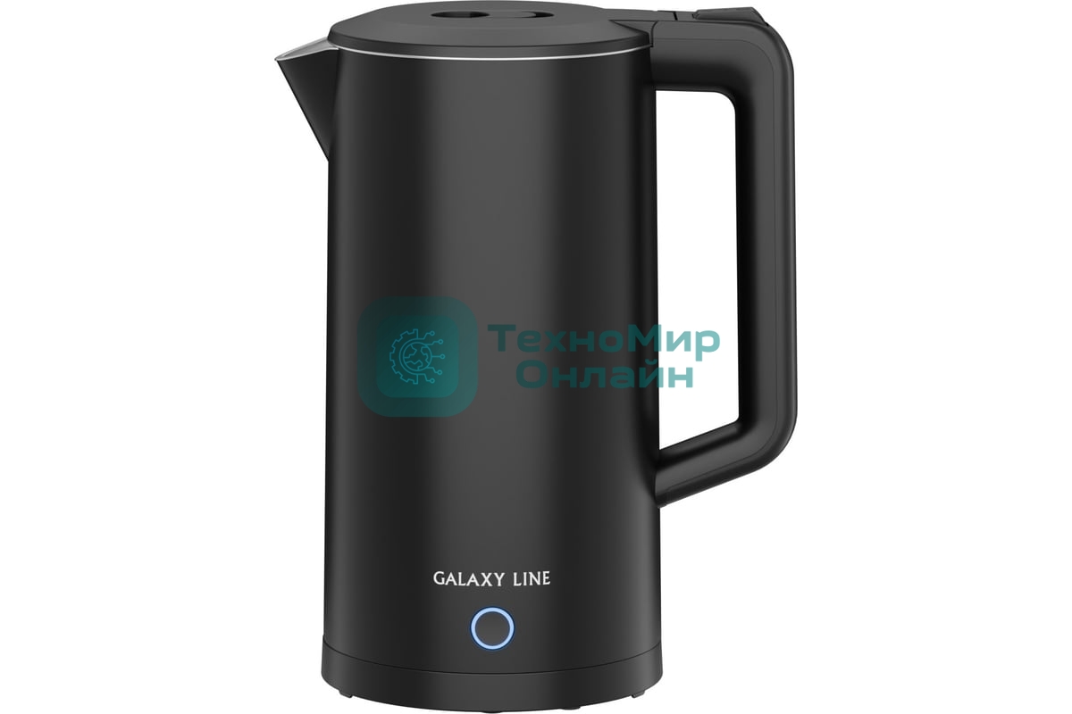 Электрочайник GALAXY GL 0372 черный, 2.5 л, 2200 Вт, скрытый нагревательный элемент