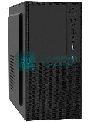 Компьютерный корпус Minitower ExeGate BAA-308UC-UNS500 (mATX, БП UNS500 с вент. 12см, 1хUSB/1хUSB 3.0/1хTypeC, HD Audio, черный)
