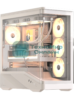 Компьютерный корпус Formula V Line Crystal U9 PA White, ATX, TYPE-C*1, USB3.0*2, Curved Glass, SIDE 3x PERFORMANCE ARGB, REAR 1x PERFORMANCE ARGB