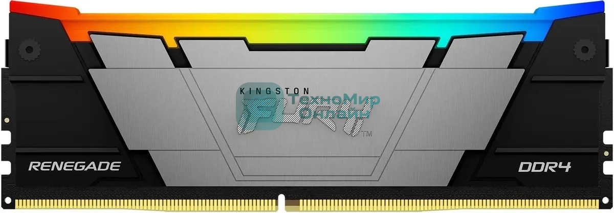 Оперативная память Kingston Fury Renegade, DDR4, 8GB (1x8GB), 3600MHz, CL16, DIMM, с радиатором, RGB, серебристый/черный