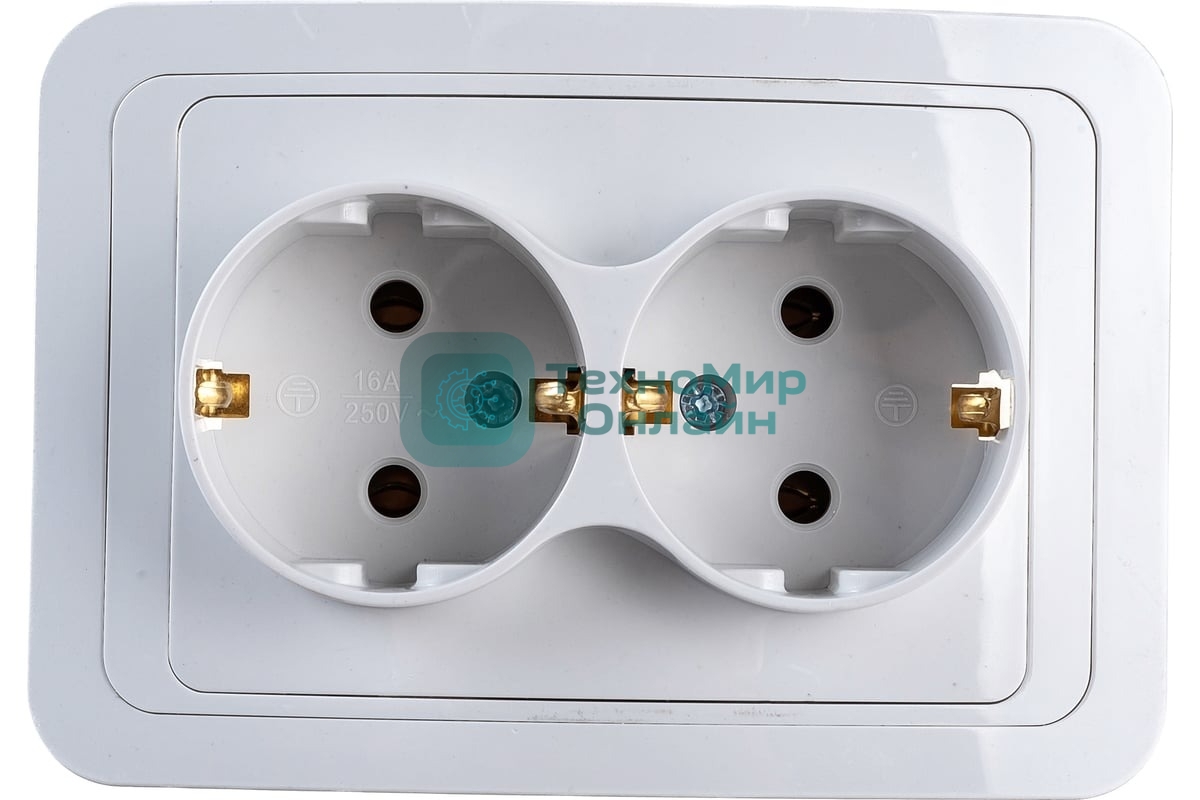 Розетка 2-м CLASSICO с заземл. 2128 белый ASD/IN HOME 4680005959921