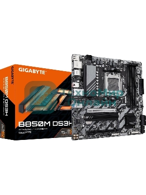 Материнская плата Gigabyte B850M DS3H, AM5, AMD B850, 4xDDR5, 4xSATA, 2xM.2, 1xPCIe 5.0 x16, 1xPCIe 3.0 x4, 1xHDMI, 2xDP, 1x 2.5Gb LAN, 3xUSB-A 3.2 Gen 1, 1xUSB-A 3.2 Gen 2, 4xUSB-A 2.0, 1xUSB-C 3.2 Gen 2, 3x3.5 мм, 7.1, mATX