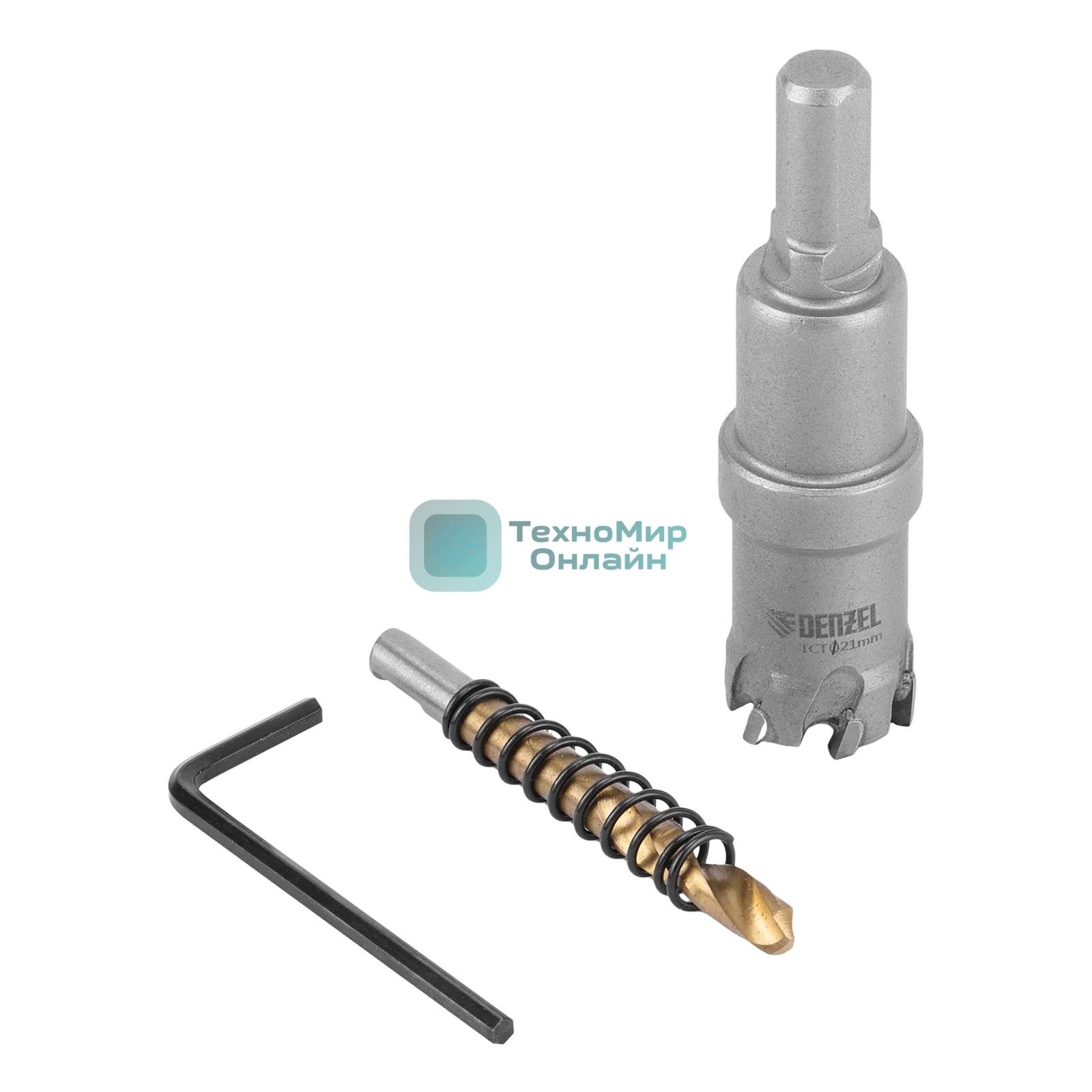 Коронка по металлу Denzel твердосплавная, 21 мм