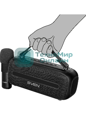 Колонка портативная SVEN PS-255 черный 12W 1.0 BT 3600mAh