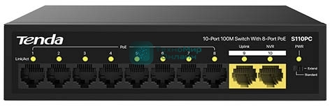 Коммутатор Tenda S110PC 10PORT 10/100M