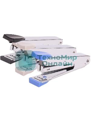 Степлер Deli E0224 Start N10 (15 листов) встроенный антистеплер, ассорти, 50 скоб, коробка