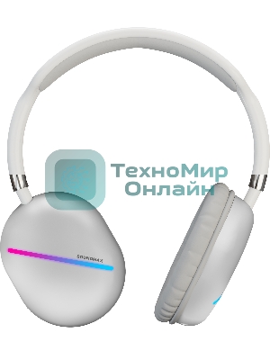 Беспроводные/проводные наушники Soundmax SM-HP2200B белый, накладные, Bluetooth + проводной, до 6 ч