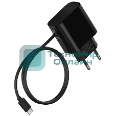 Сетевое зарядное устройство Maxvi CHL-240T 2.4A, with Type-C cable, черный