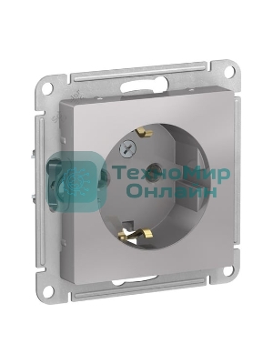 Механизм розетки 1-м СП AtlasDesign с заземл. 16А алюм. SchE ATN000343